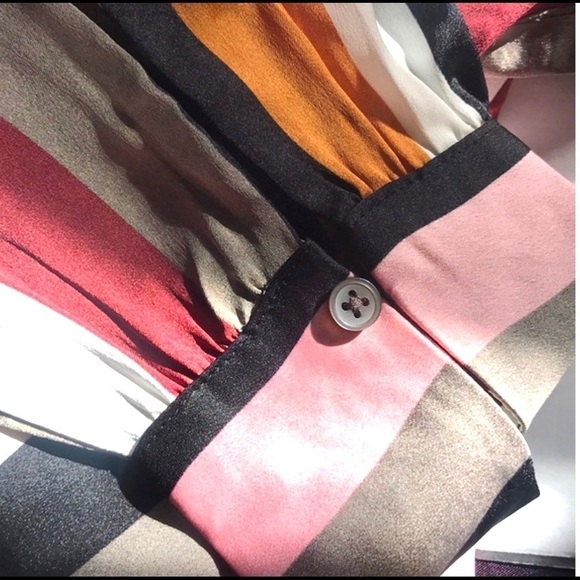 LOFT•Striped off shoulder halter neck silky blouse - Picture 6 of 6